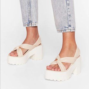 Nasty Gal | Leather Twist Knot Chunky Sandal Size 7